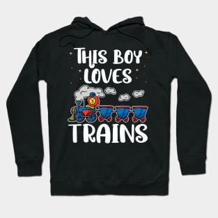 Kids This Boy Loves Trains - Train lover print Hoodie